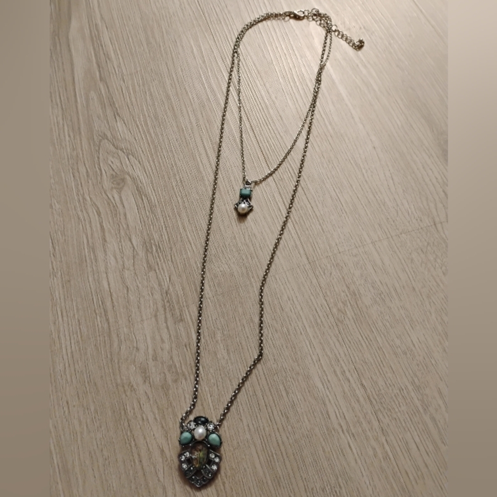 Elegant Silver and Turquoise Necklace Set